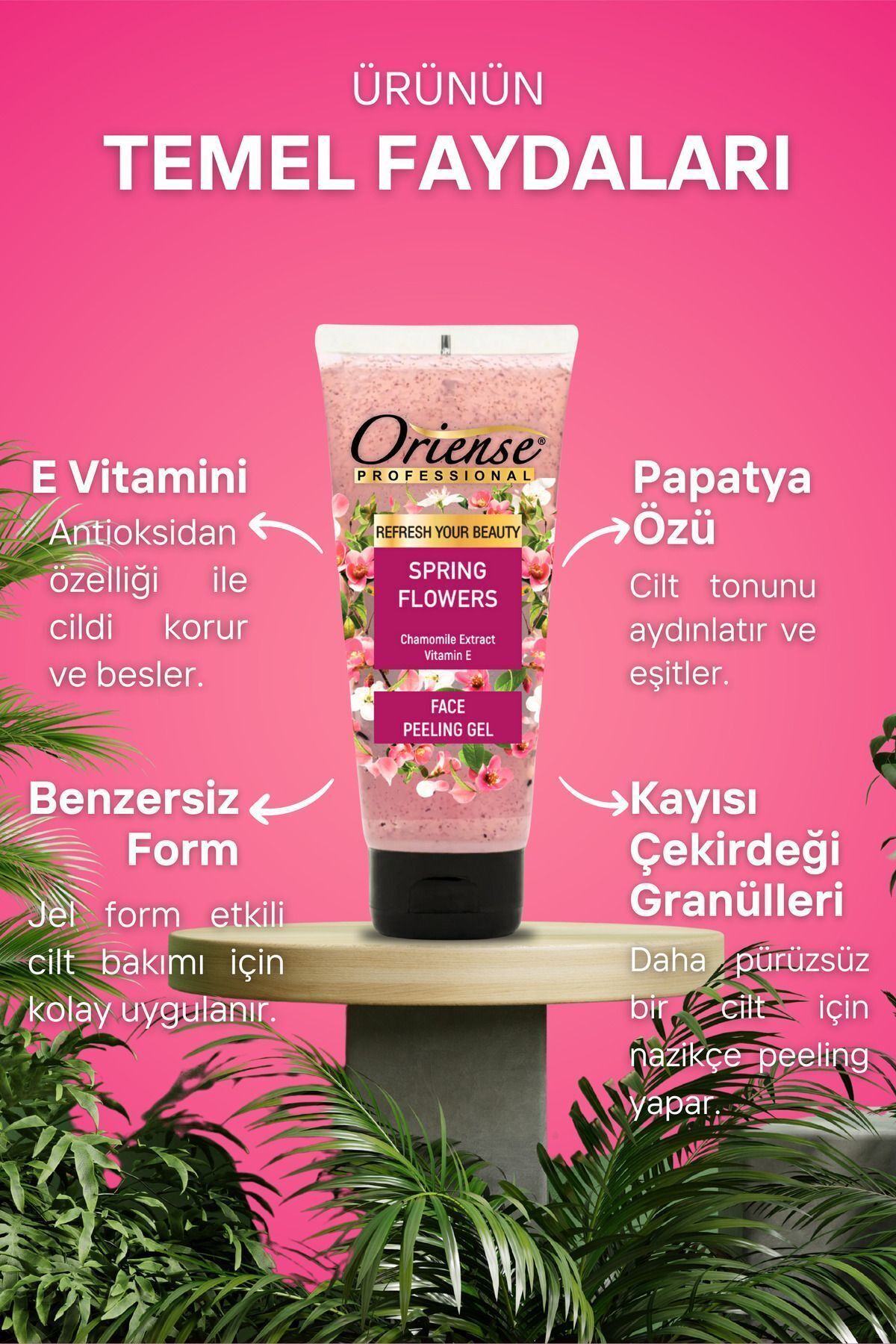 ORİENSE-Spring Flower Facial Peeling Gel - Chamomile and Apricot Kernel Extract 4