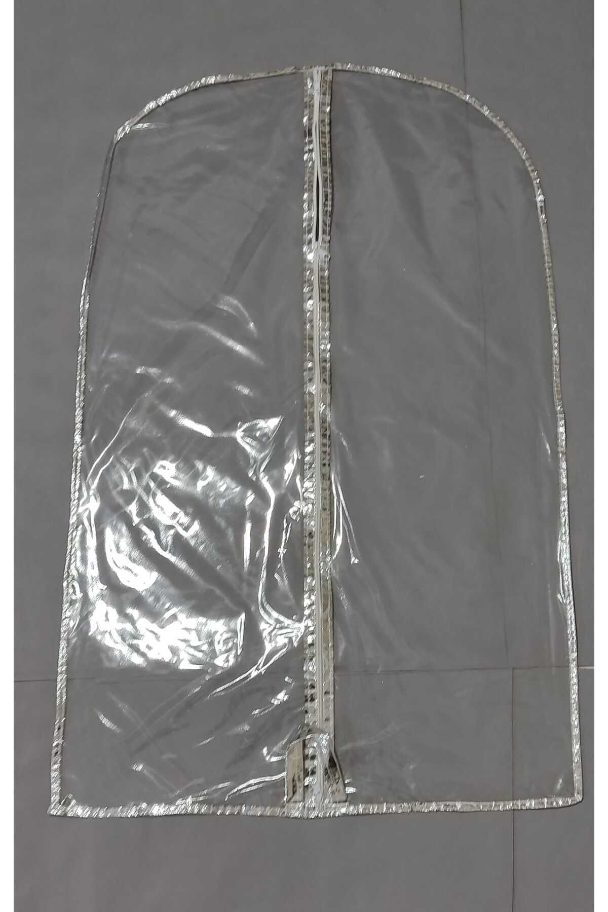 Şeffaf Takım Elbise Kılıfı, Elbise Koruyucu ve Taşıma Hurç, Tam Şeffaf Gamboç, 64x100 cm