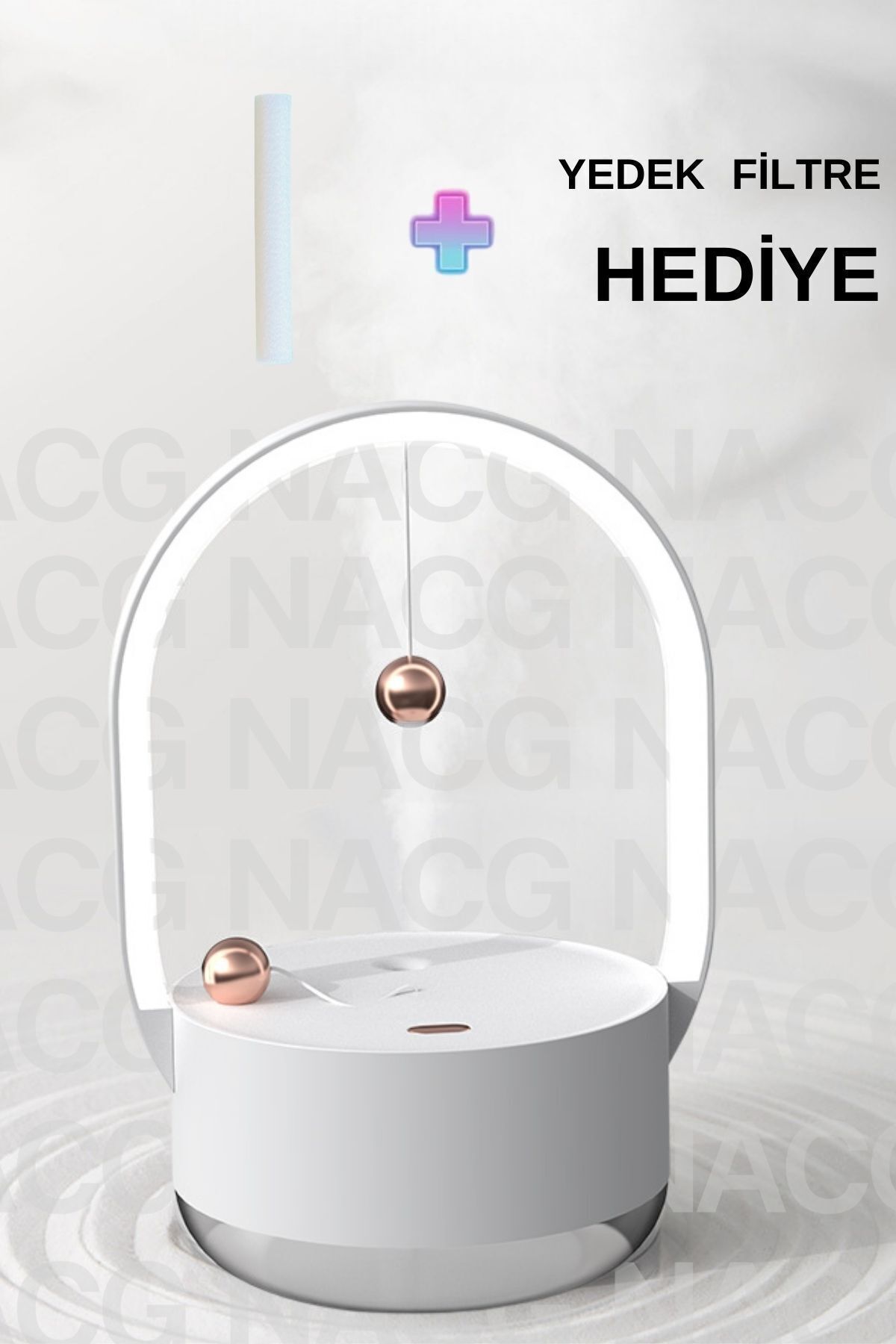 NACG H2o Humidifier Hava Nemlendirici Aromatik Oda Kokusu Difüzörü Buhar Ultrasonik Led Işıklı