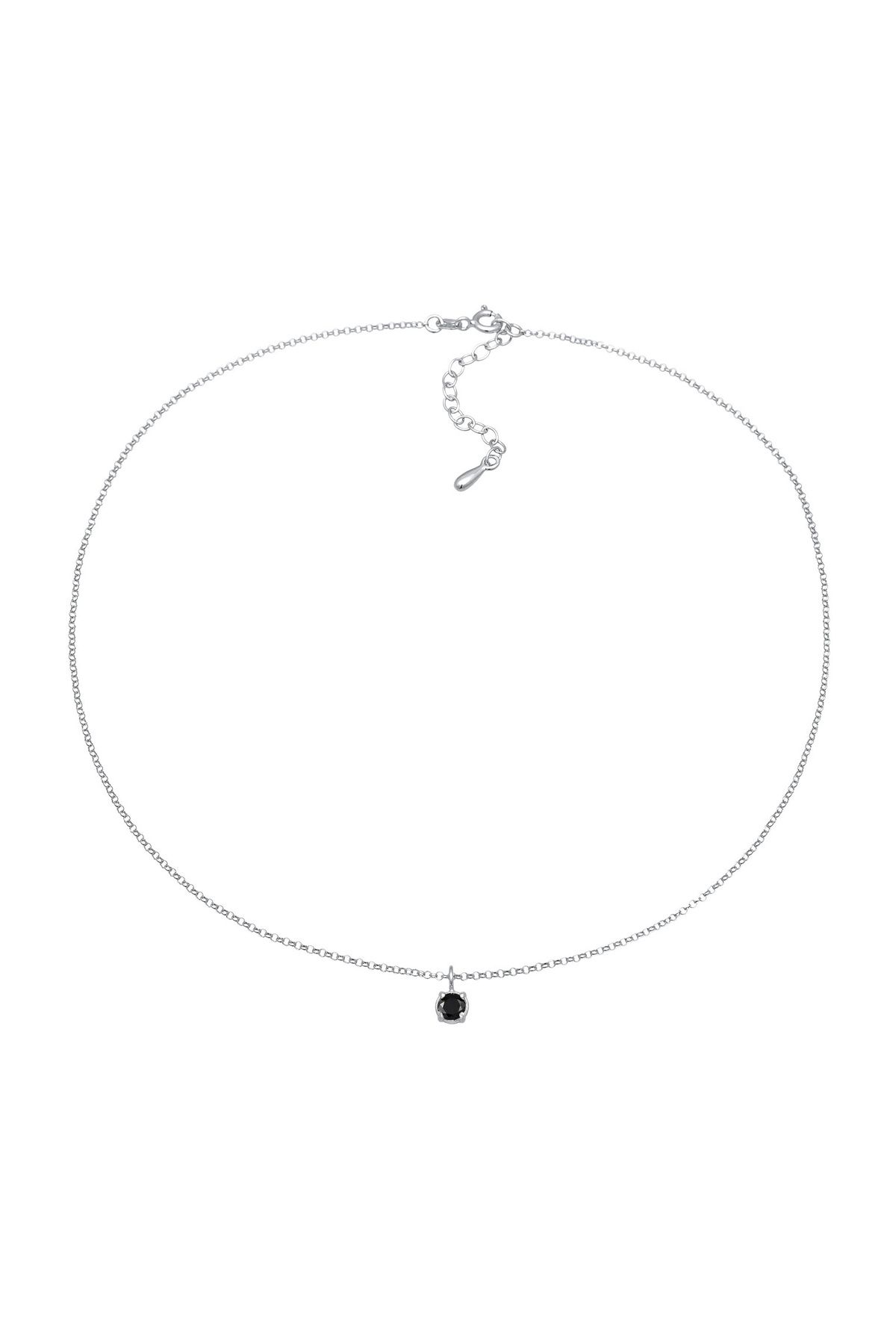 ELLI-Halskette Choker Zirkonia Solitär Basic 925 Sterling Silber 3