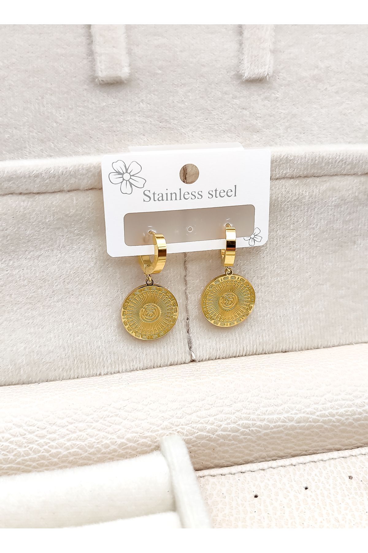 14 Ayar Altın Kaplama Çelik Küpe