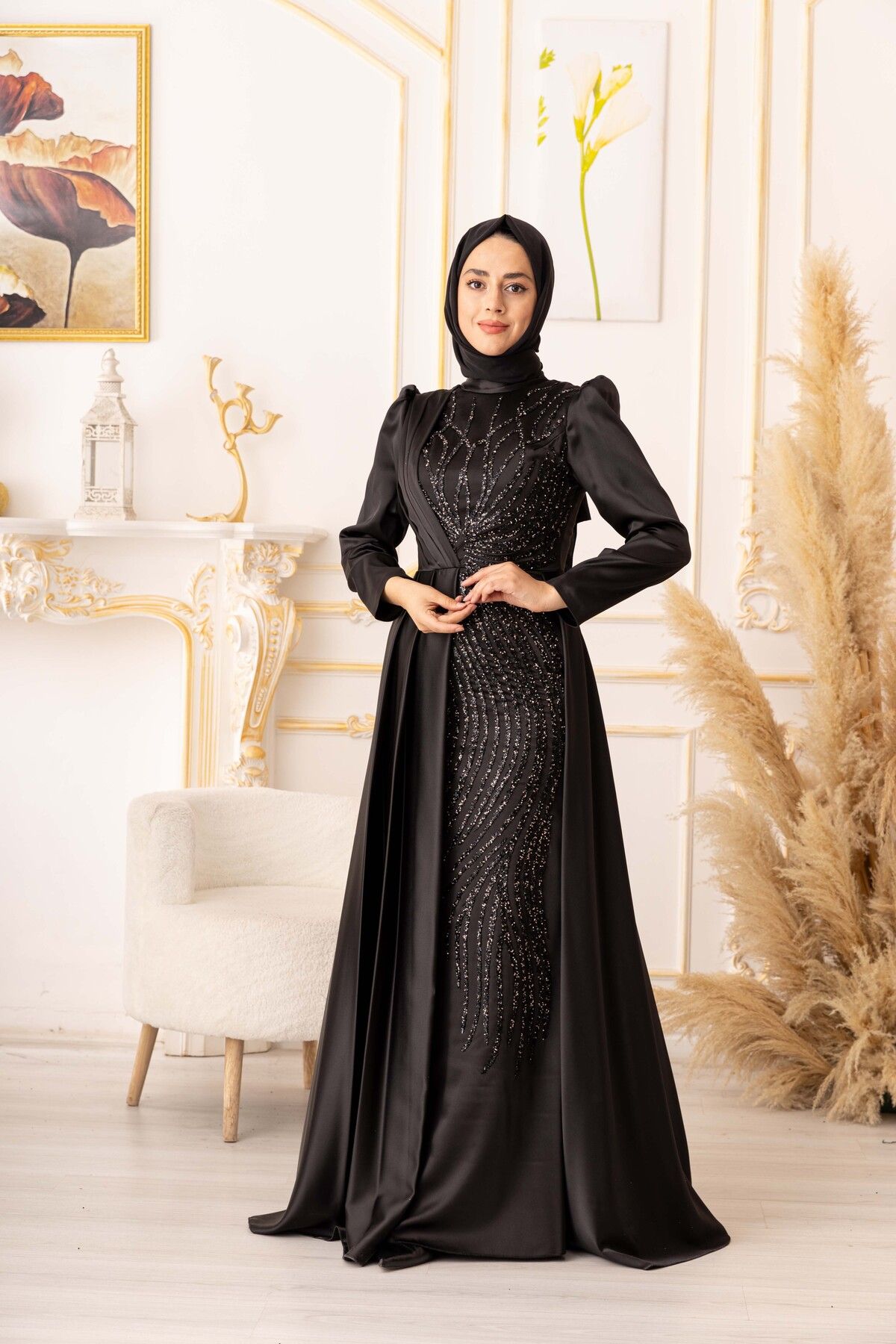 YILDIZ ABİYE TAŞLI BALIK MODEL TESETTÜR ABİYE (18480)