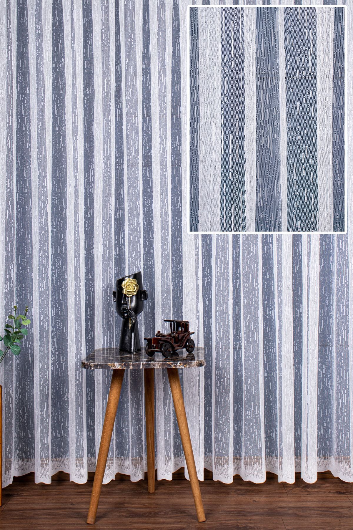 elision home Perdele Din Tul Tricotat Cu Model Slub Modern, 300x250cm, 1/2 Pliu Rar, Elısıon01801 - 200 x 260