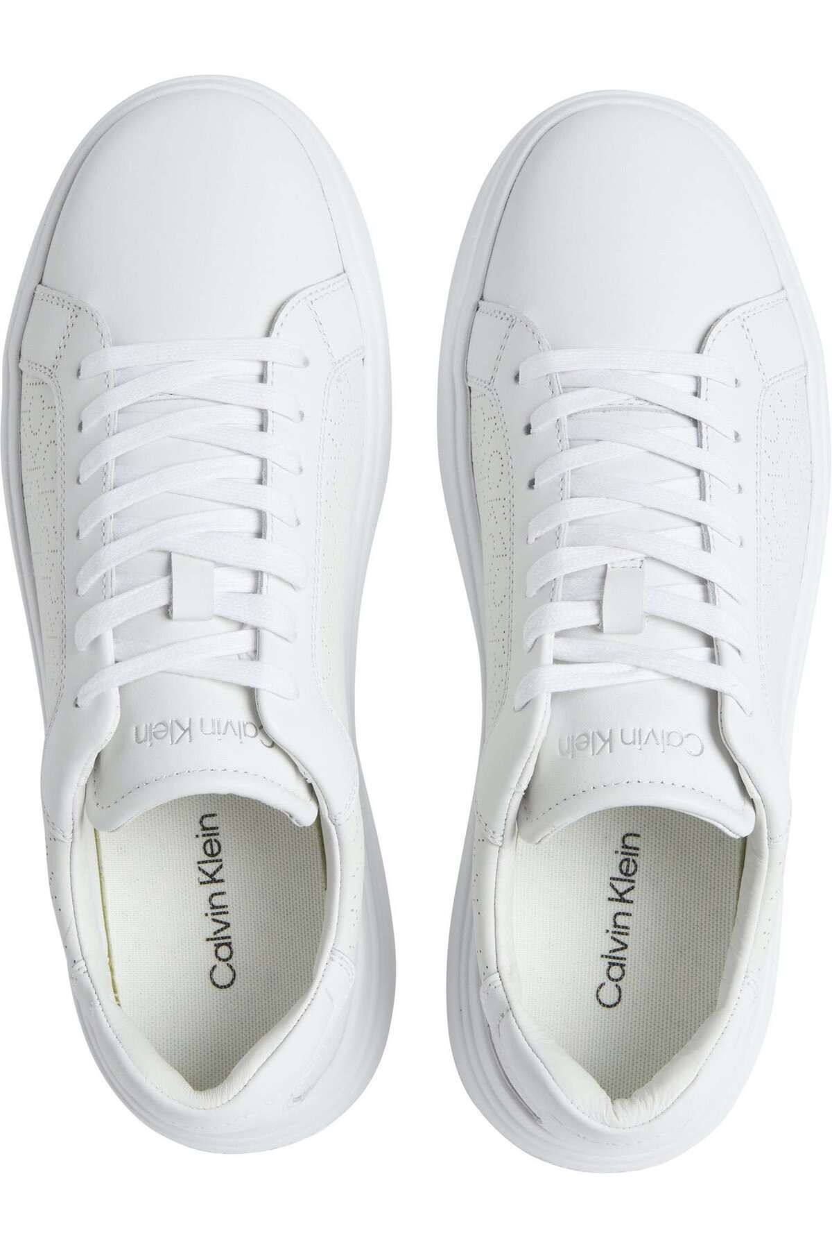 اسنیکر سفید مردانه توری بالا LTH PERF MONO Calvin Klein