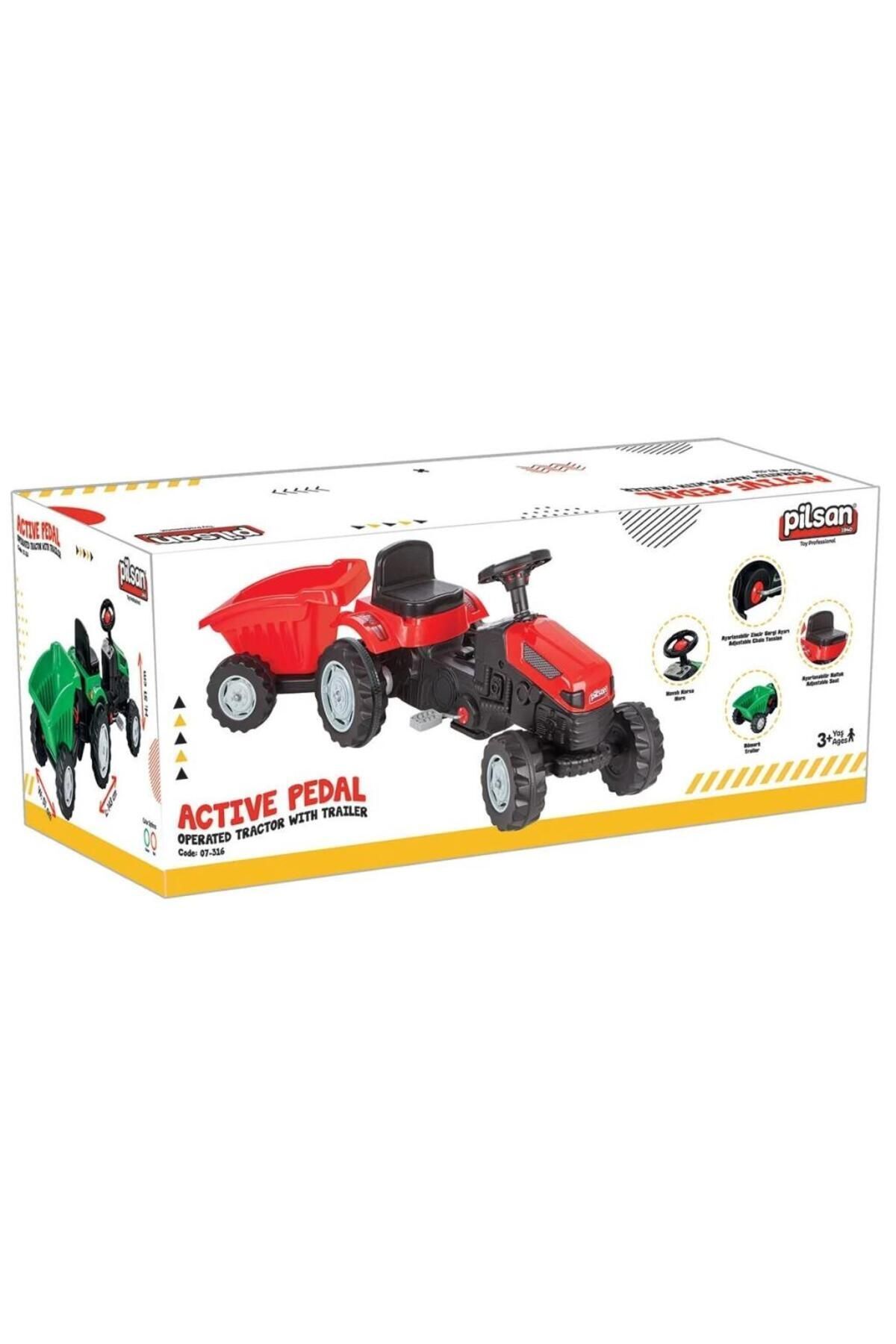 Pilsan Active Römorklu Pedallı Traktör - Kırmızı