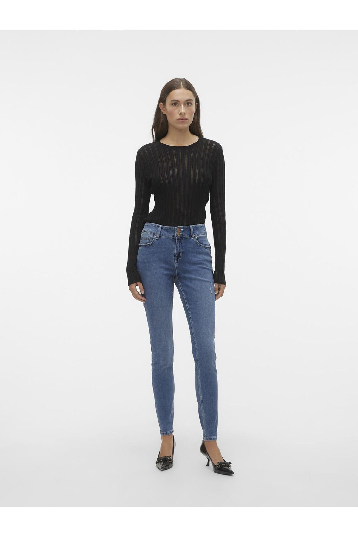 Vero Moda-Slim Fit Jeans – Vmkimmi – Slim Fit Jeans mit mittelhohem Bund 5
