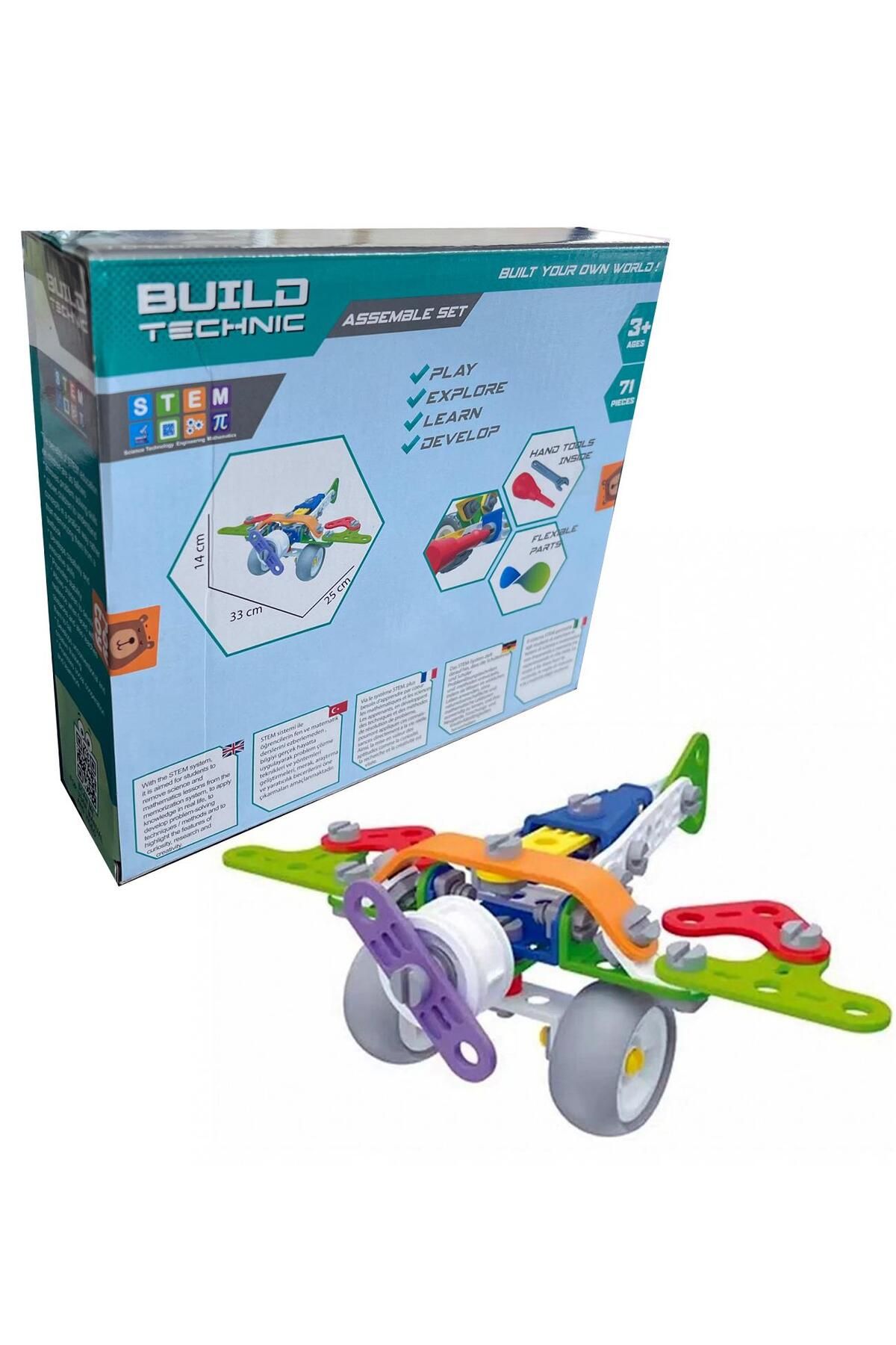 Sole-Build Technic Set, 71 Pieces Plug-in Airplane Block Building Set 5
