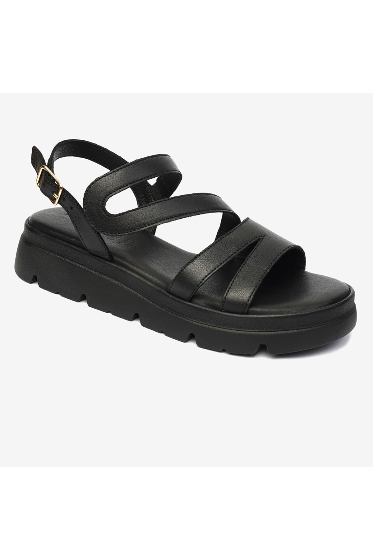 صندل چرم اصل مشکی زنانه 4y2fs59030 Greyder