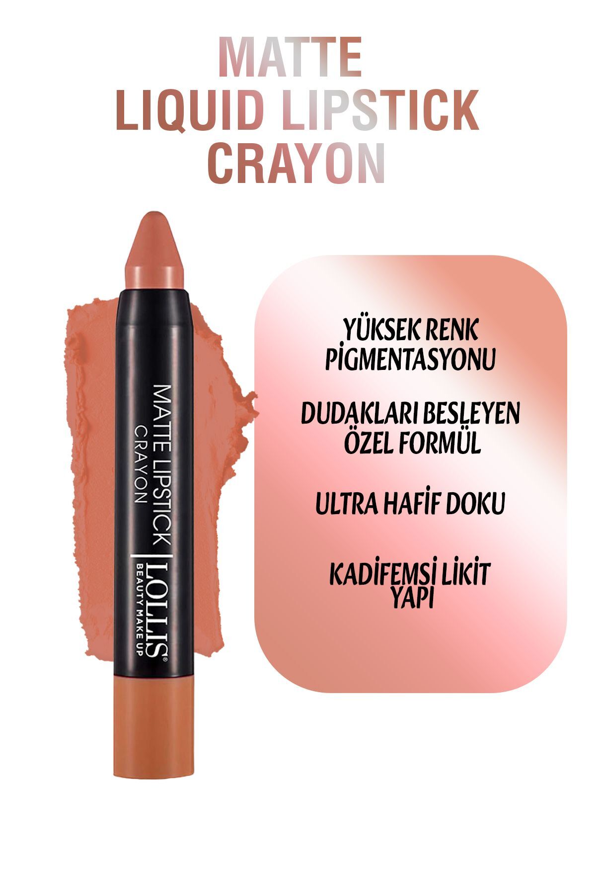 Matte Lipstick Crayon Mat Kalem Ruj 05 — قهوه‌ای Crayon 05 — تصویر 4 از 4