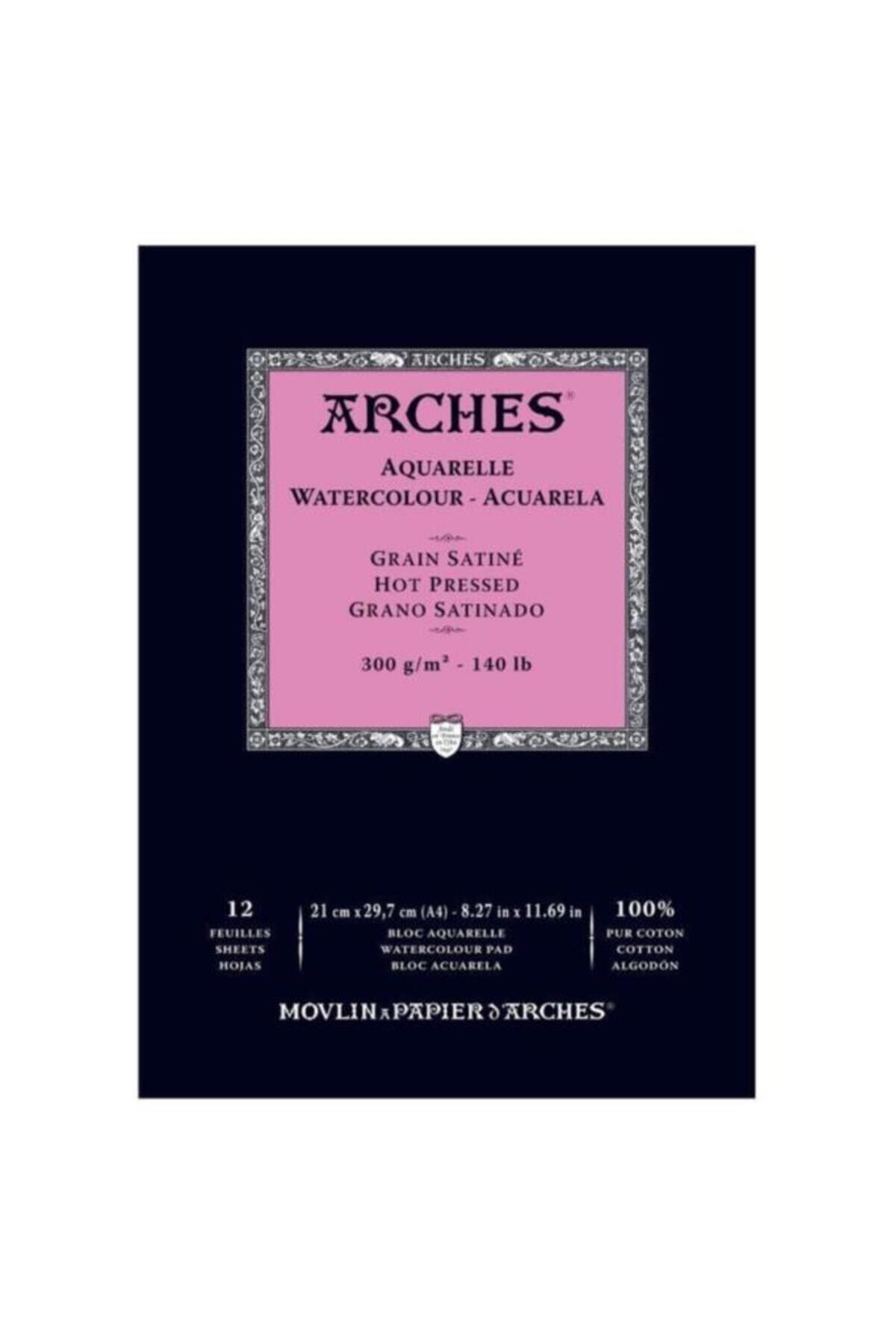 Arches Suluboya Blok Defter Düz Doku  300 gr  A4 12 Yaprak