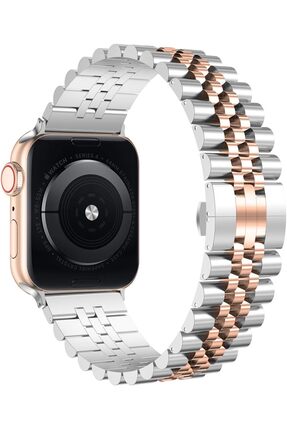 Dexmon Apple Watch 2 3 4 5 6 7 8 9 SE 38-40-41 mm Uyumlu Çelik Metal Kordon K...