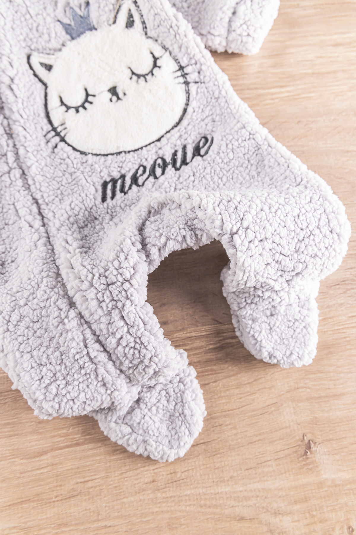 Babymod Kedi Figürlü Welsoft Peluş Kız/erkek Bebek Tulum fotoğrafı 3 (önizleme)