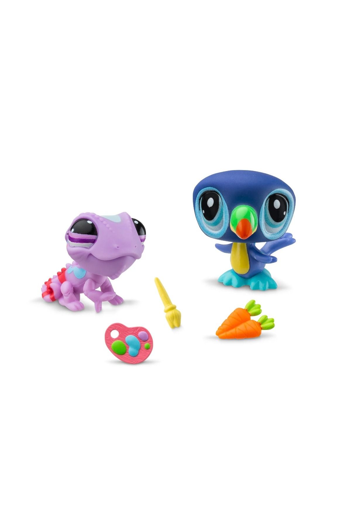 Littlest Pet Shop-Lps Minis Littlest Pet Shop - Chameleon and Toucan Bird 2-Piece Figure Set 2