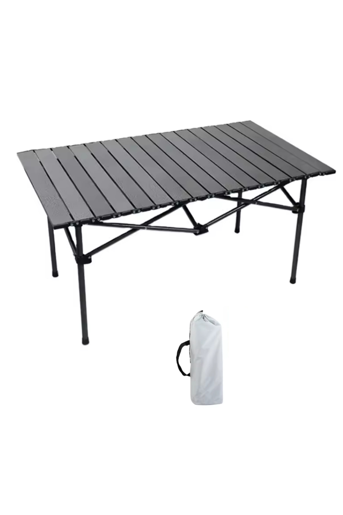 Black Oversized Folding Picnic Camping Table Bag Type Balcony Garden Kitchen Table