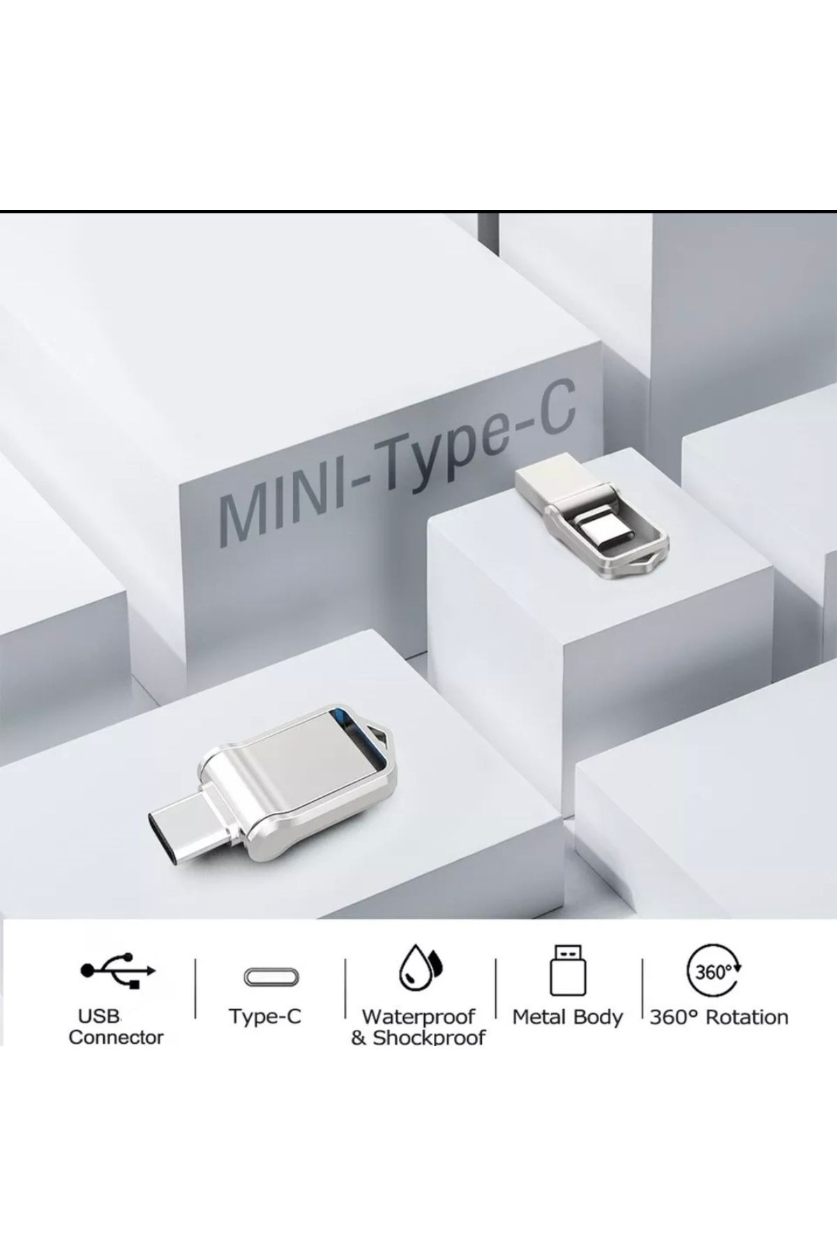 MicroDrive-32gb Otg Dual Input Metal Memory - Type-C and USB 2.0 Flash Rugged Original 3