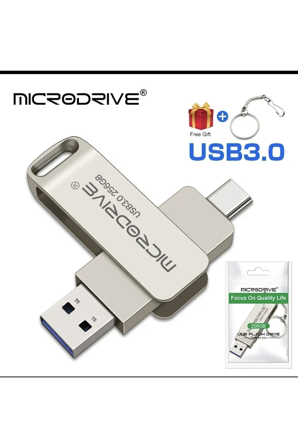MicroDrive-64gb Type-C USB 3.0 Fast Flash Memory - Dual Input Metal Rugged Original 6