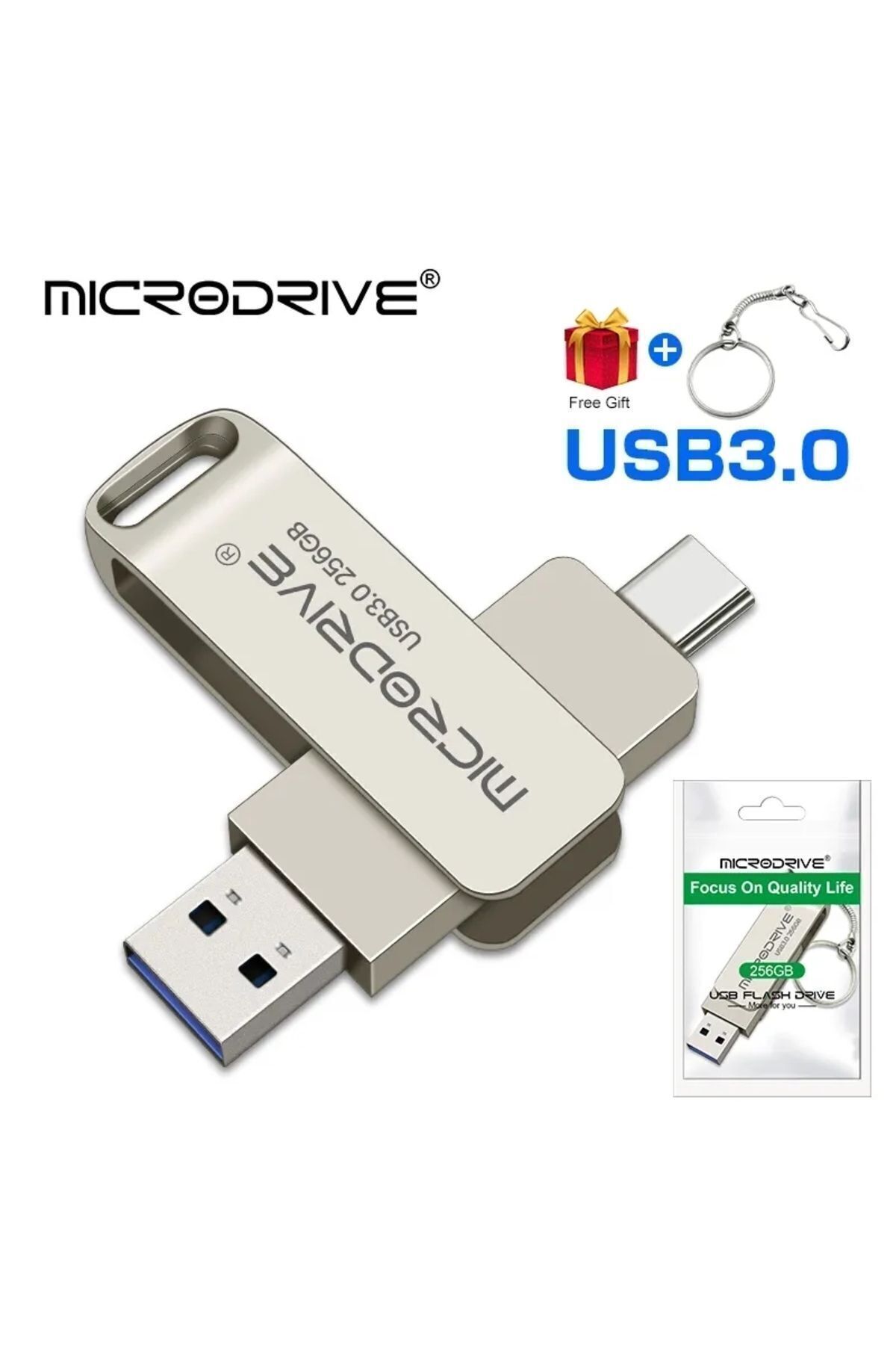 MicroDrive-64gb Type-C USB 3.0 Fast Flash Memory - Dual Input Metal Rugged Original 2