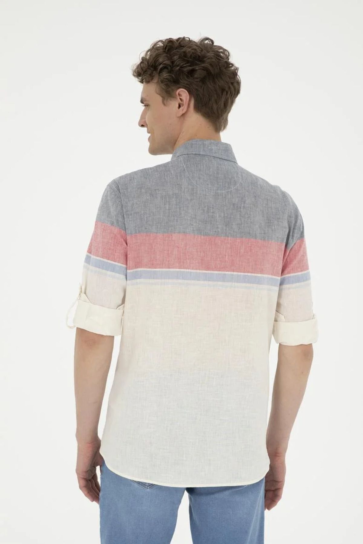 پیراهن مردانه قرمز یو اس پولو | 50283691 اورجینال - تصویر 5