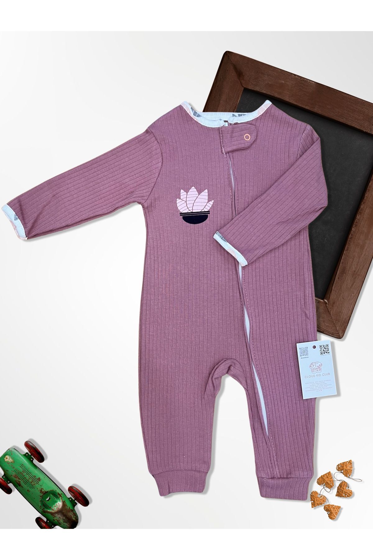 cloudkidclub Sevimli Çiçekler %100 Doğal Pamuk 3'lü Bebek Tulum 0-18 Ay (UNİSEX) fotoğrafı 7 (önizleme)