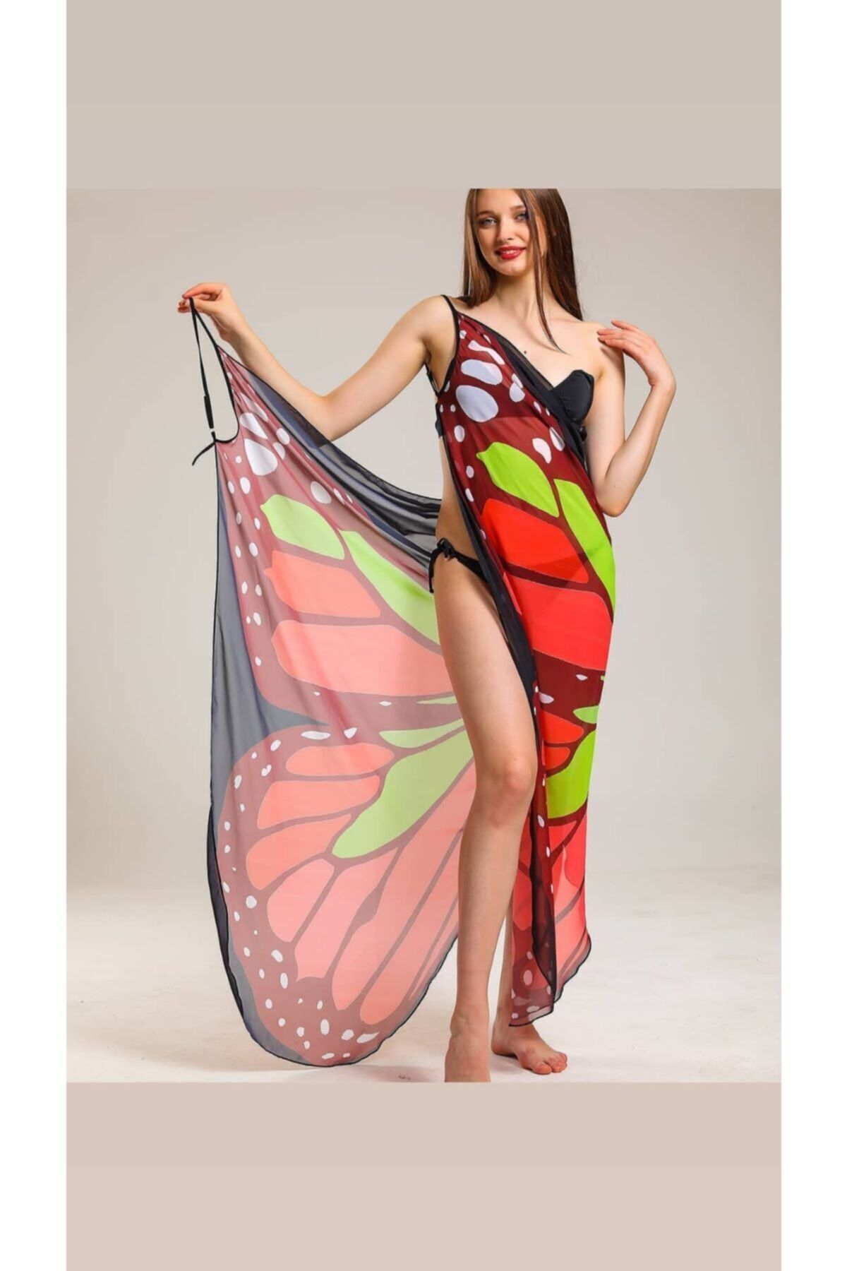 ladys blue-Butterfly Patterned Pareo 2