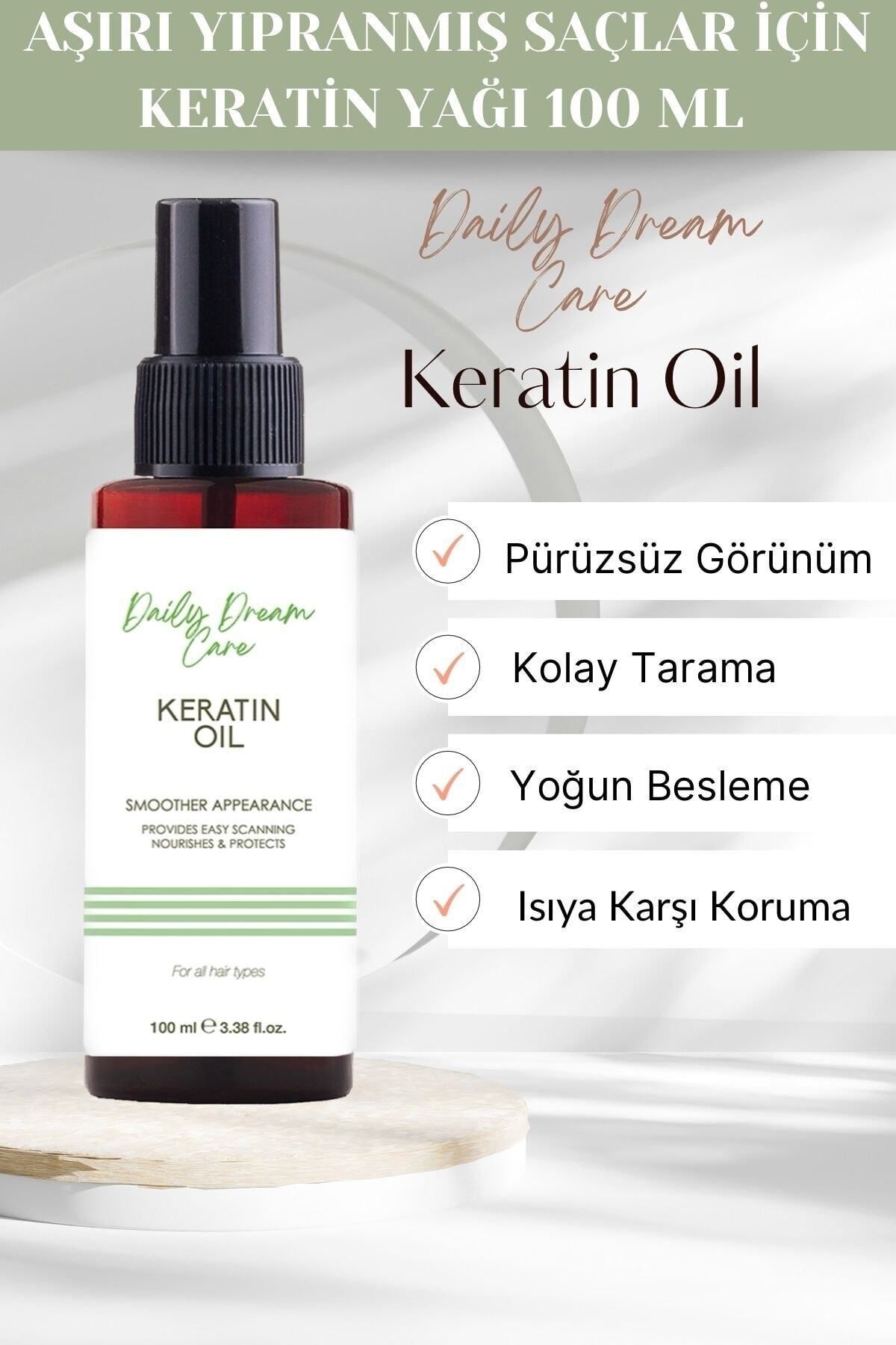روغن کراتین برای موهای آسیب دیده 100 میلی لیتر True Bee