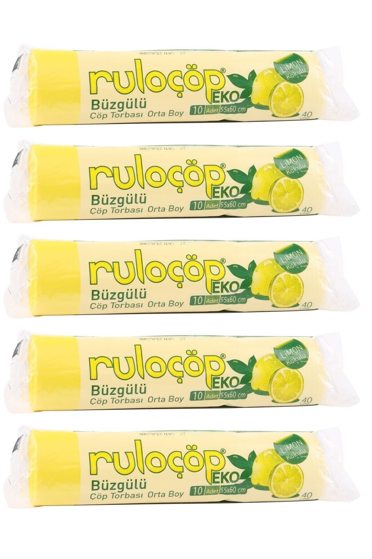 Ruloçöp-Lemon Scented Drawstring Medium Size Garbage Bag 10 Pieces 5 Rolls 1