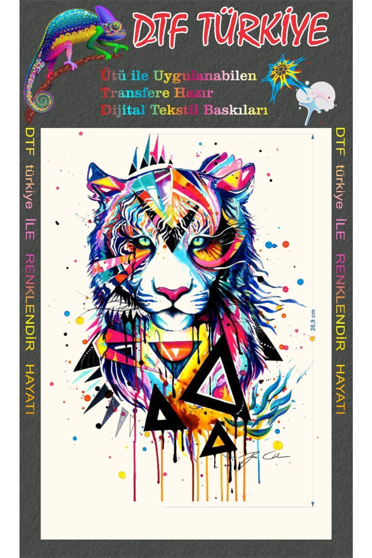 DTF BASKI Renkli Hayvan Transfere Hazır Dtf Baskı-a4 Boyutunda Baskı-ütü Ile Transfer