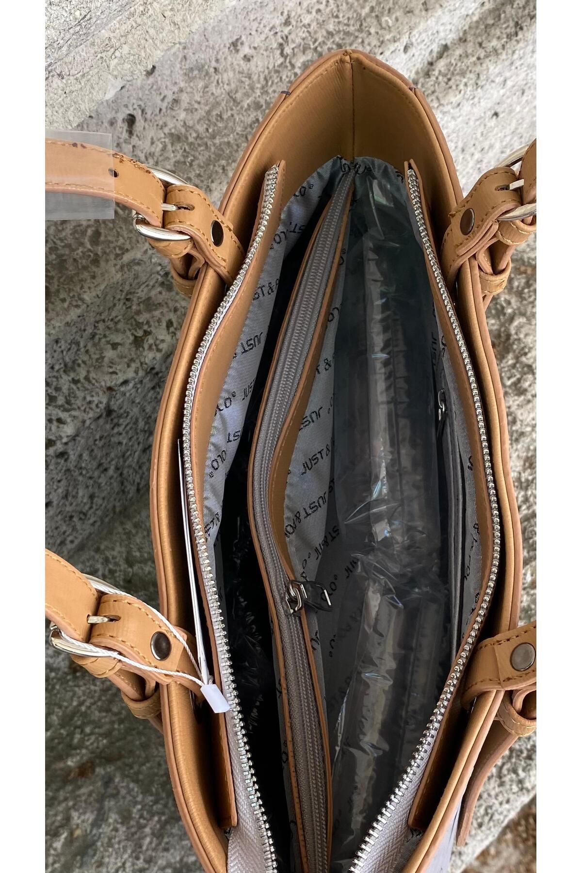 Just Polo Büyük Boy Tote Bag Kadın Omuz Çantası - Gri
