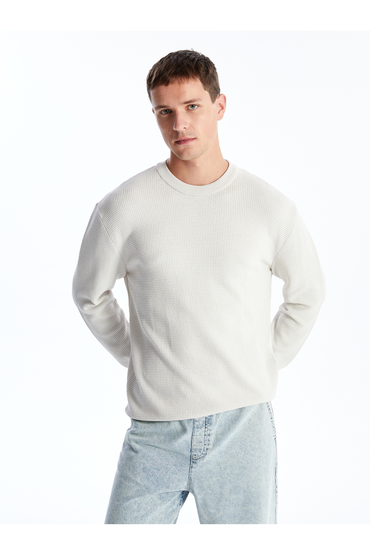 ال سی وایکیکی ژاکت بافتنی مردانه آستین بلند یقه گرد