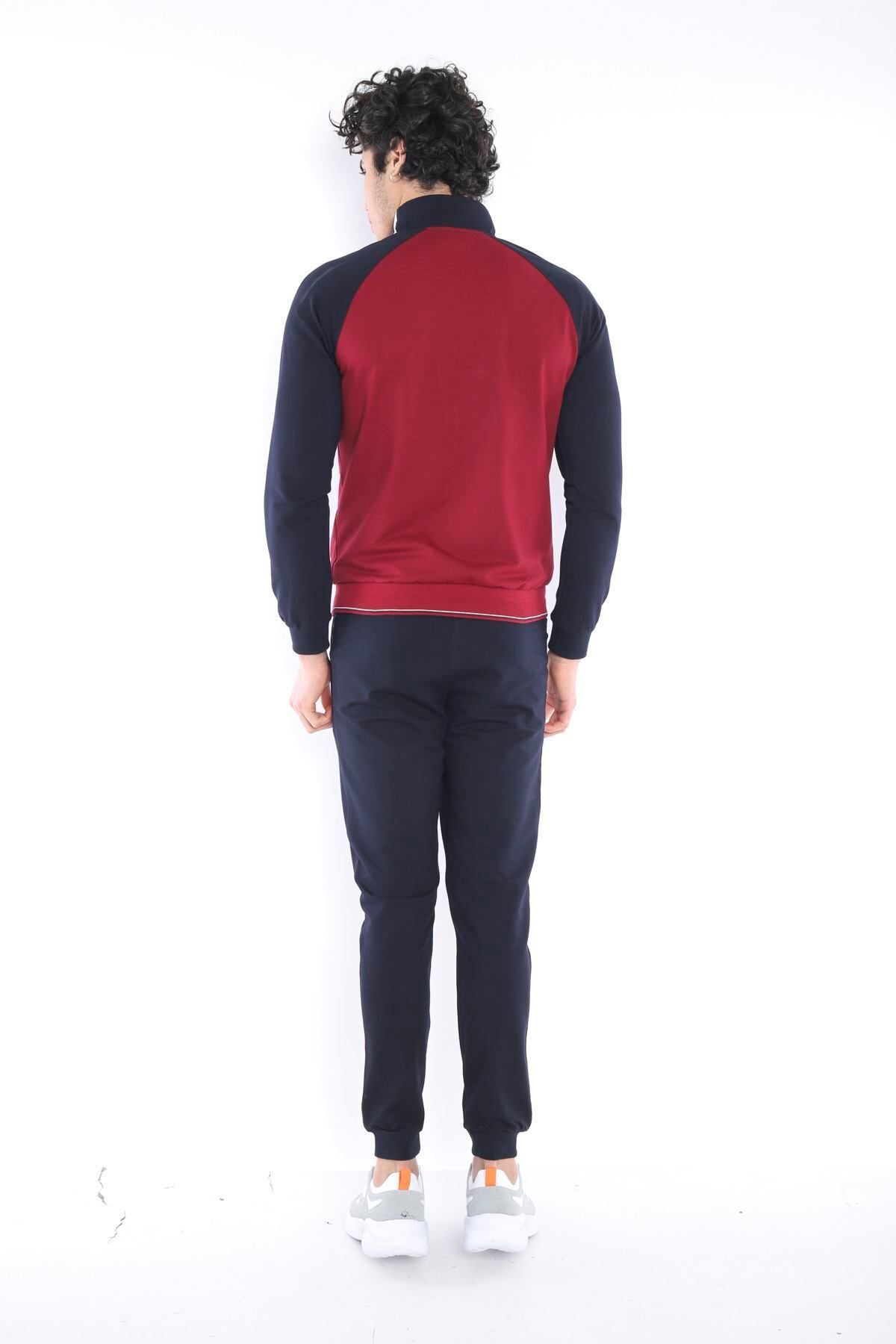 ست گرمکن ورزشی مردانه COLLAR ORTAK BORDEAUX SUPER 2 IP FABRIC 4 SEASON SLIMFIT TEAM 6733 Escetic