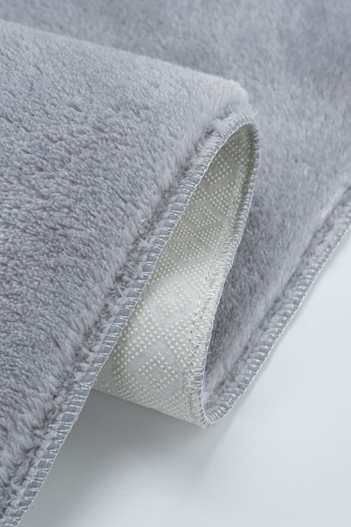 Valery Home-Vl Washable Premium Pompom Fringed Non-Slip Base Post Plush Bath Mat Set of 2 Gray 3