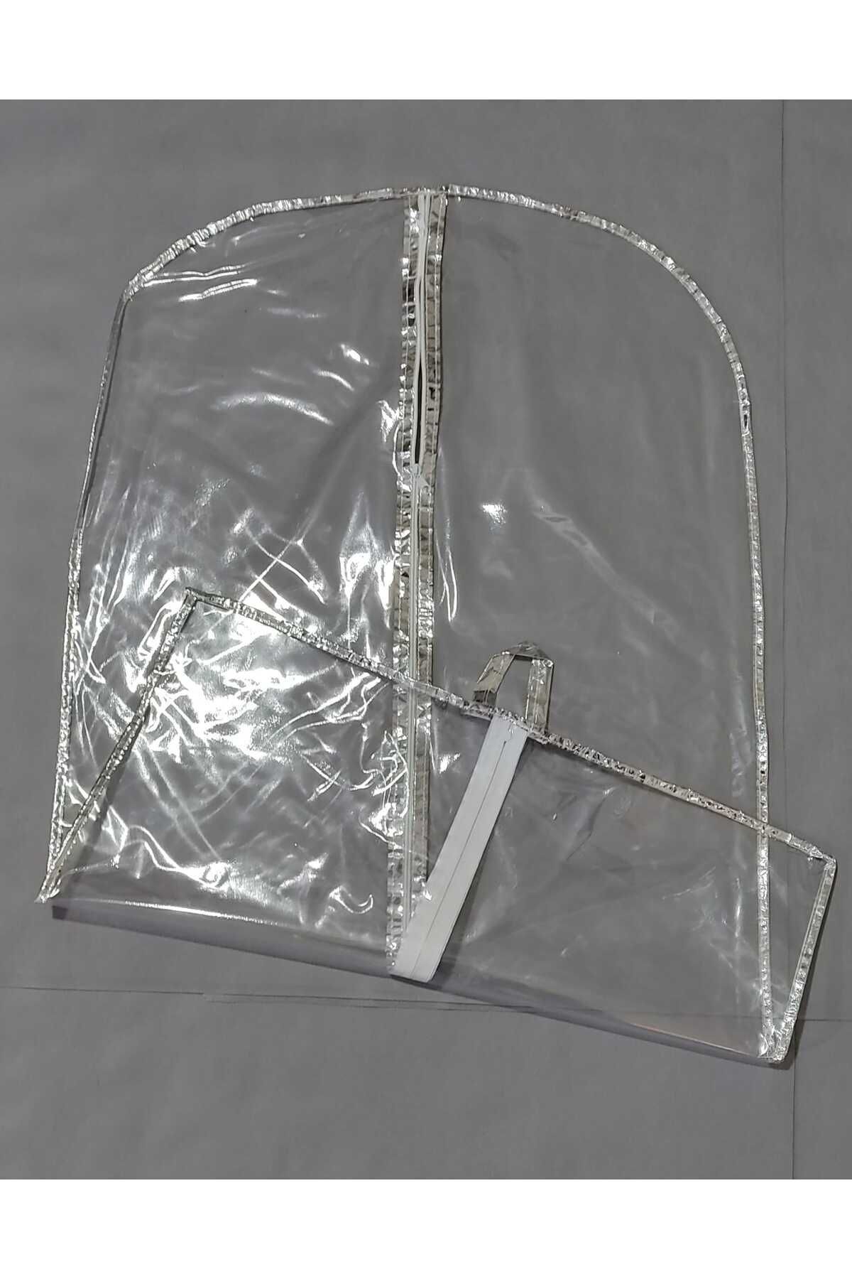 Şeffaf Takım Elbise Kılıfı, Elbise Koruyucu ve Taşıma Hurç, Tam Şeffaf Gamboç, 64x100 cm