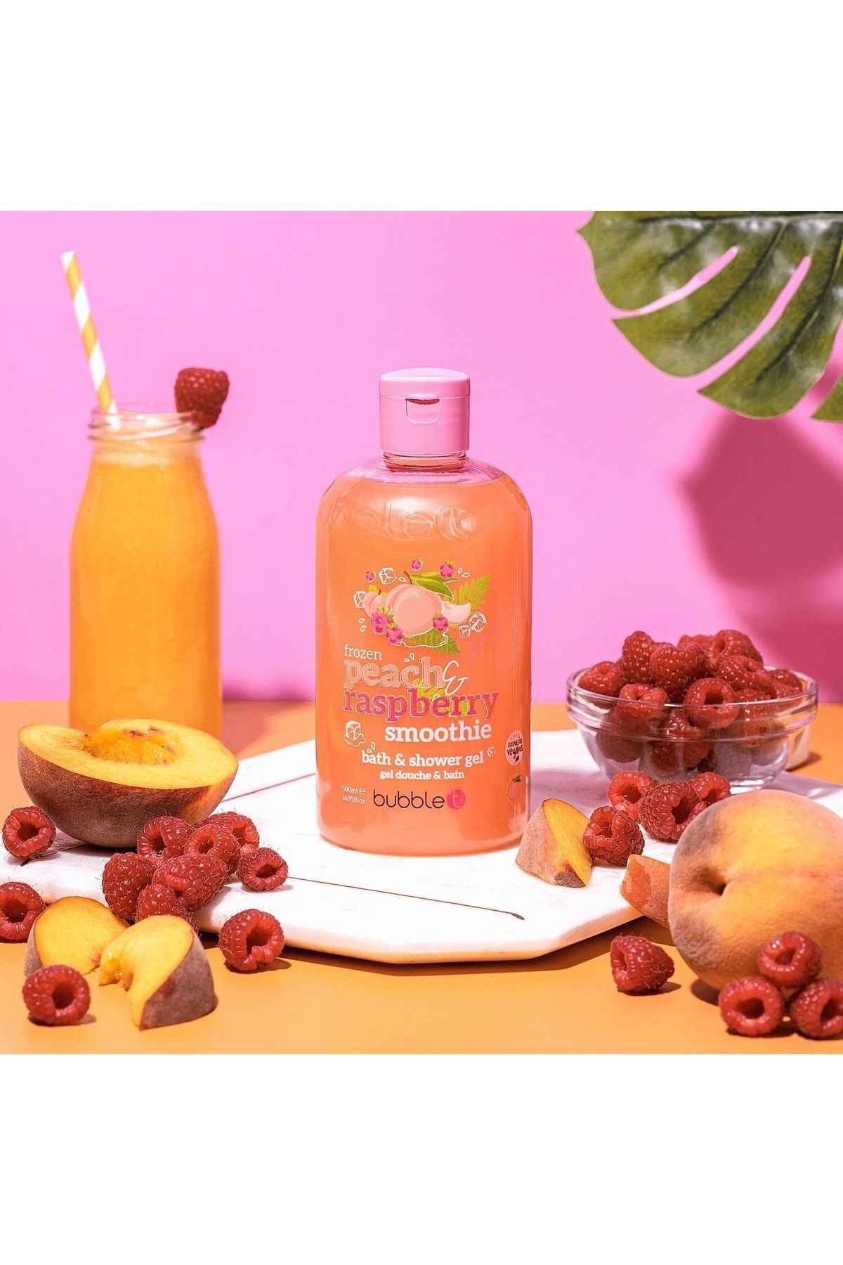 Bubble T-Peach & Raspberry Shower Gel (500ml) 2