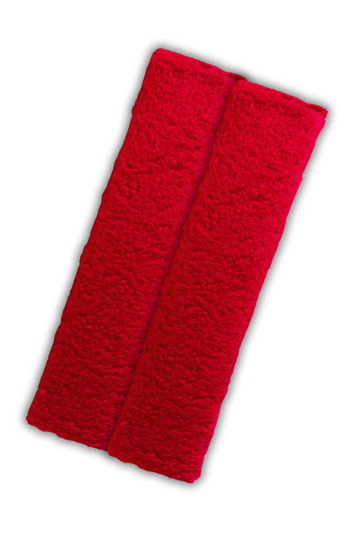 TUSBA MARKET Kırmızı Pelüş Araç Koltuk Emniyet Kemer Pedi / Oto Emniyet Kemer Kılıf Aksesuar 2'Li Set