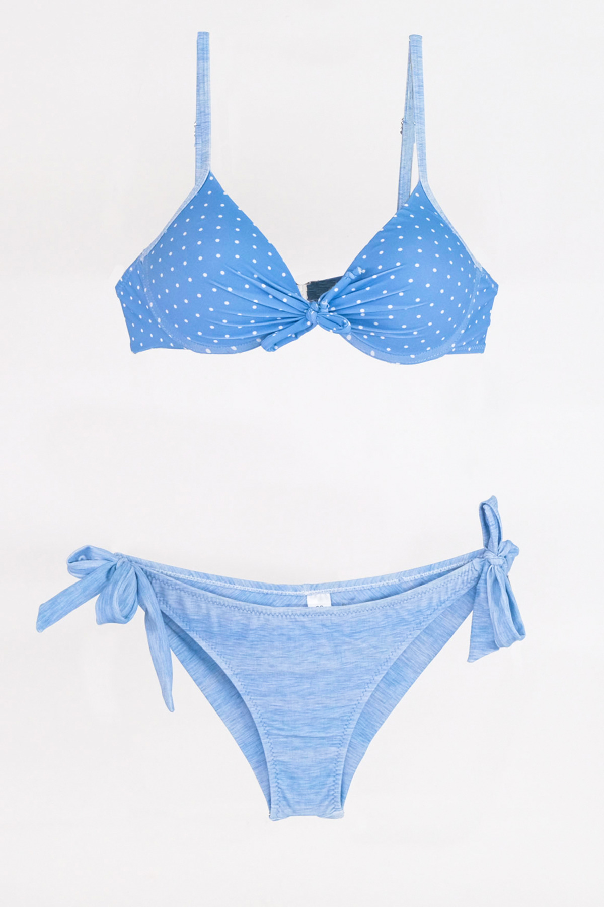 TooHot Kadın Brazilian Buz Mavisi Yarım Destekli Alt Üst Bikini Takım-38