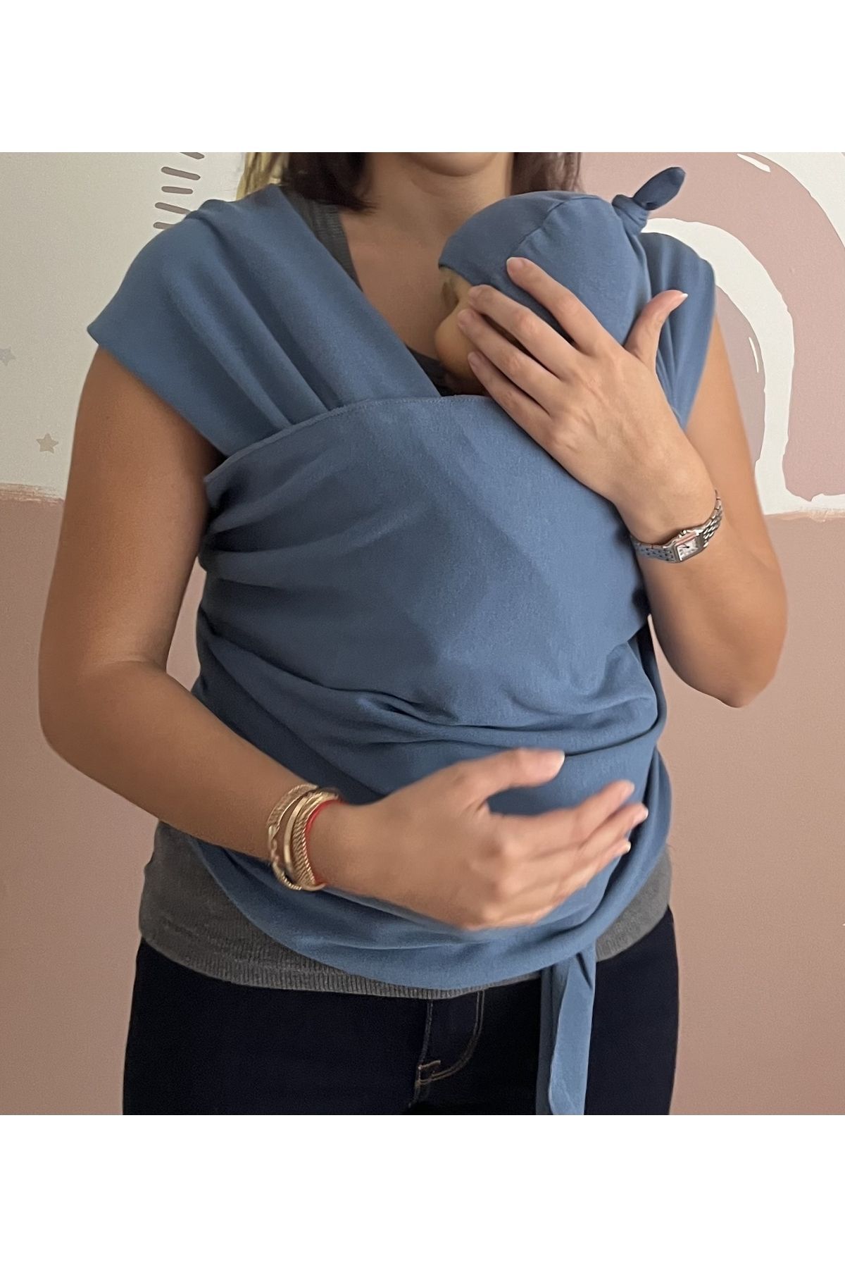 Baby D Esnek Wrap Sling Bebek Taşıma Şalı fotoğrafı 2 (önizleme)