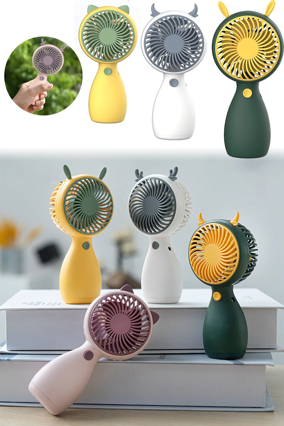 Rechargeable Mini Handheld Fan Powerful Motor 250mah 130mm