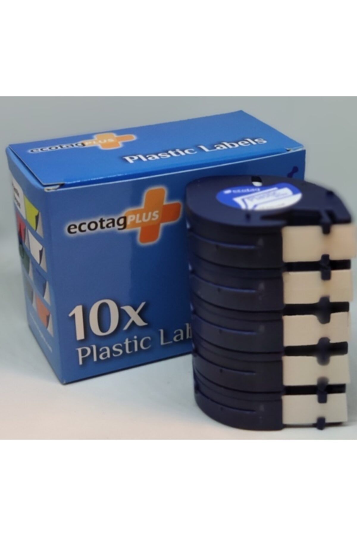 ECOTAGPLUS Dymo Letratag Muadili Ecotag Plastik Şerit Etiket Beyaz 10 Lu Eco Paket