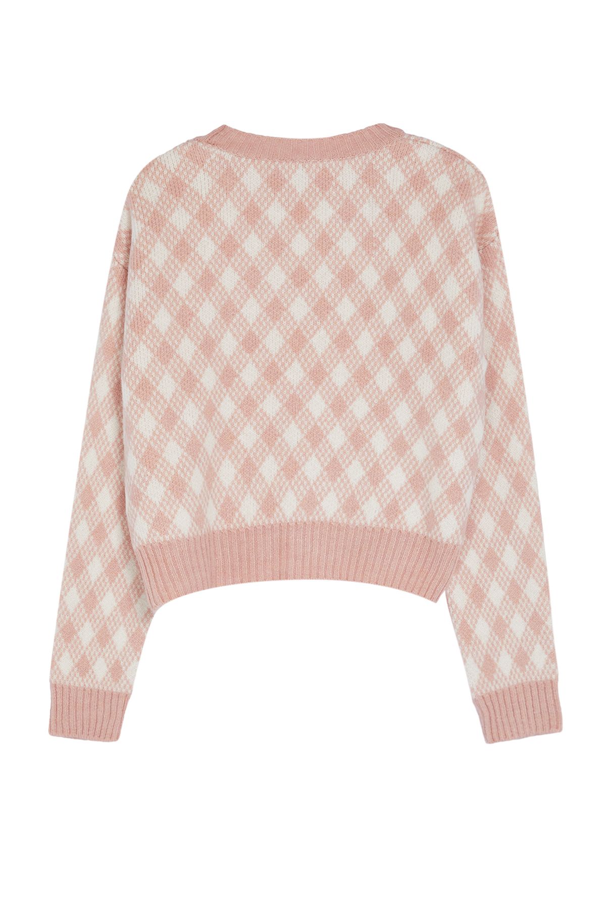 Trendyol Collection-Kurzer, weicher Strickpullover mit Strukturmuster in Puder TWOAW22KZ1180 7