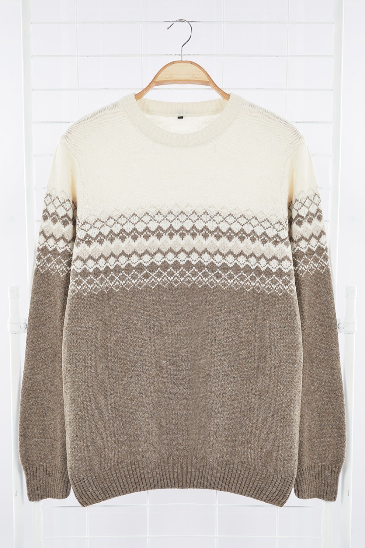 Trendyol Collection-Mink vékony gyapjú nyakú etnikai kötöttáru pulóver TMNAW21KZ0738 8