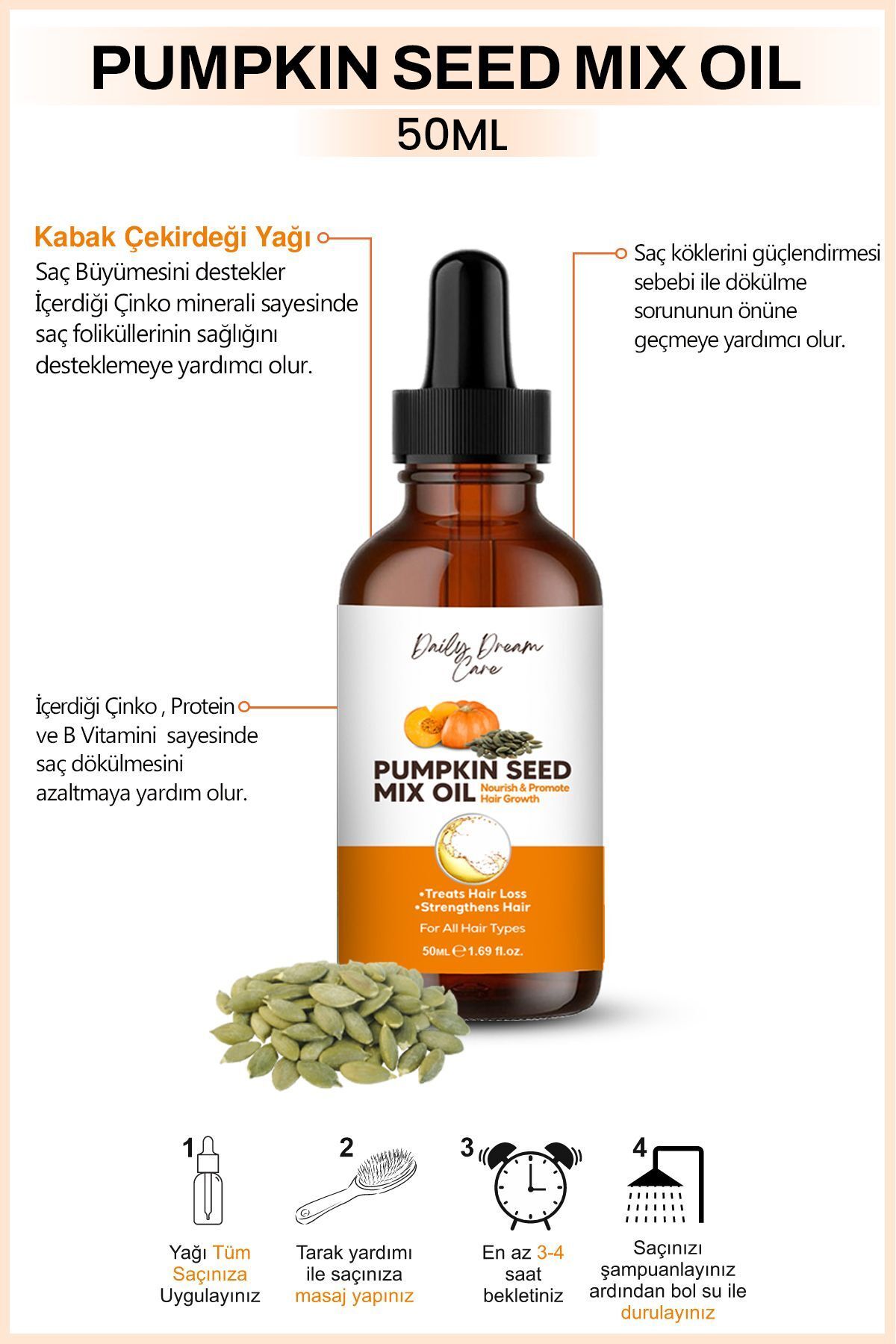 True Bee-Daily Dream Series |   Intensive Strengthening and Repair Pumpkin Oil 50 ml 2