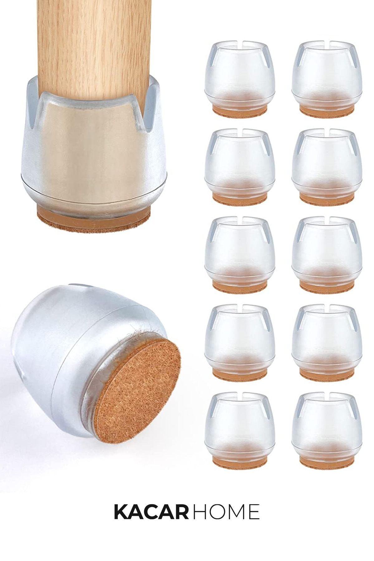 Kacar 16 Adet(2,5 CM VEYA 3.2 CM) Silikon Masa Sandalye Pabuç Koltuk Sandalye Kaydırmaz Zemin Koruyucu