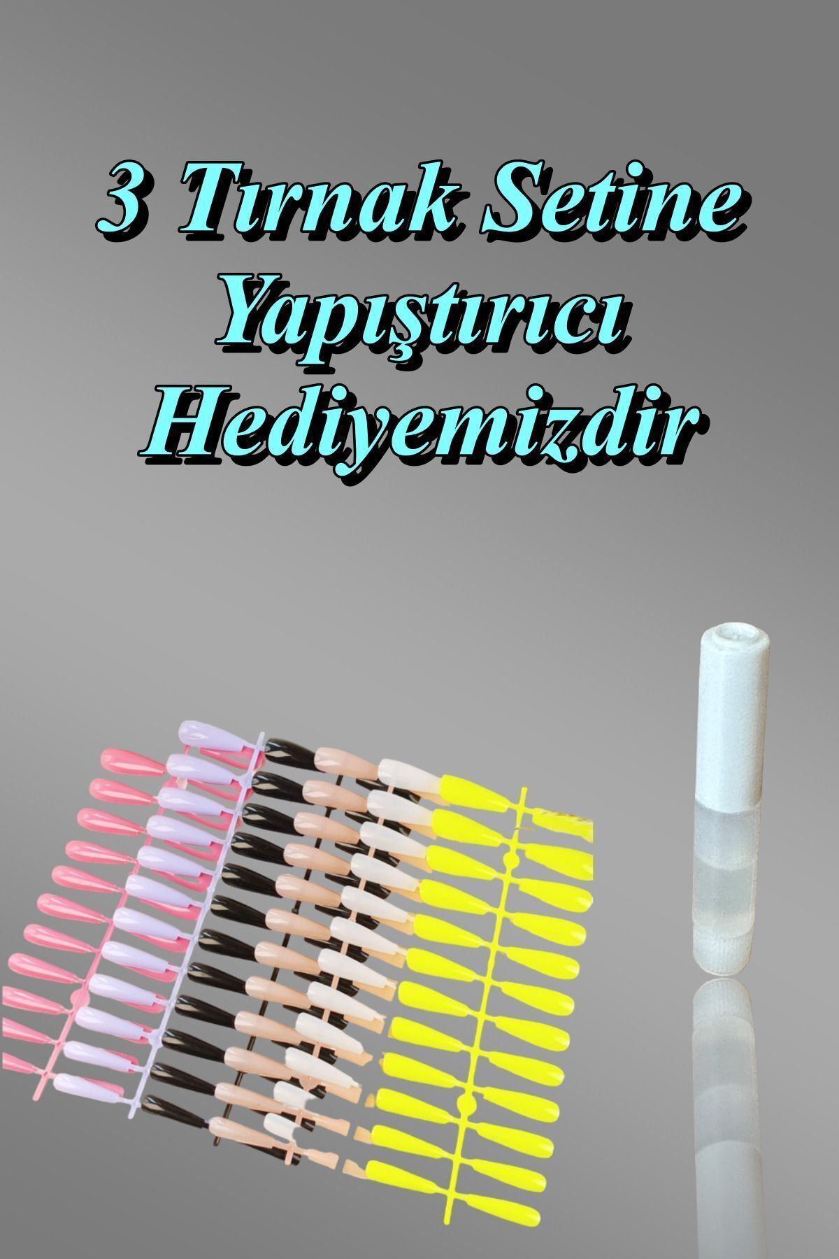ست ناخن تقلبی کوتاه مربعی رنگارنگ 24 تکه چسب 3 ناحیه چسب ست ست چسب 347 Easy Beauty