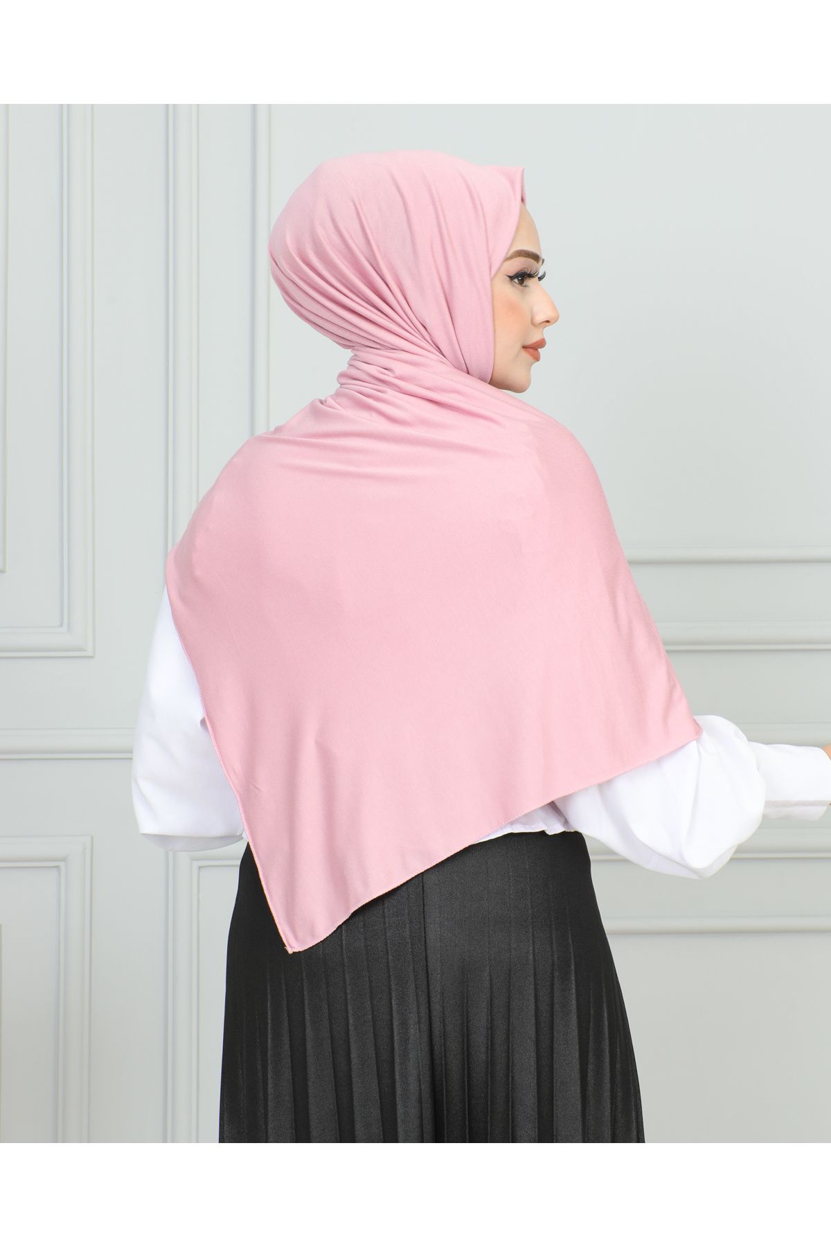 JAWEL ŞAL-1941 Model Combed Cotton Shawl - Powder Color 4