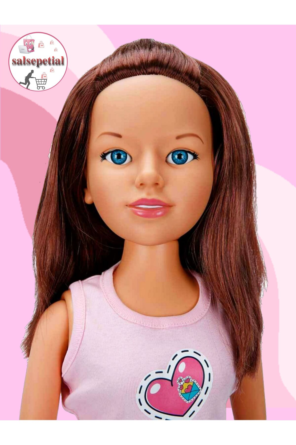 Salsepetial Büyük Boy Et Bebek 80 cm Yürüyüş Arkadaşım Clara Bebek 80 cm Kot Etekli fotoğrafı 3 (önizleme)