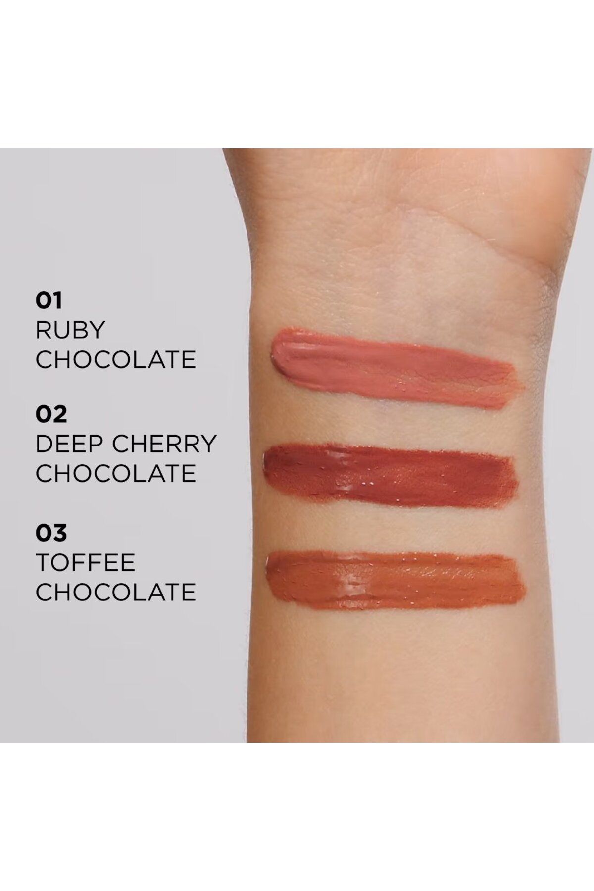 رژ لب مایع وگان براق وینیل براق چاکو گلامور 4.5 میلی لیتر Eveline Cosmetics