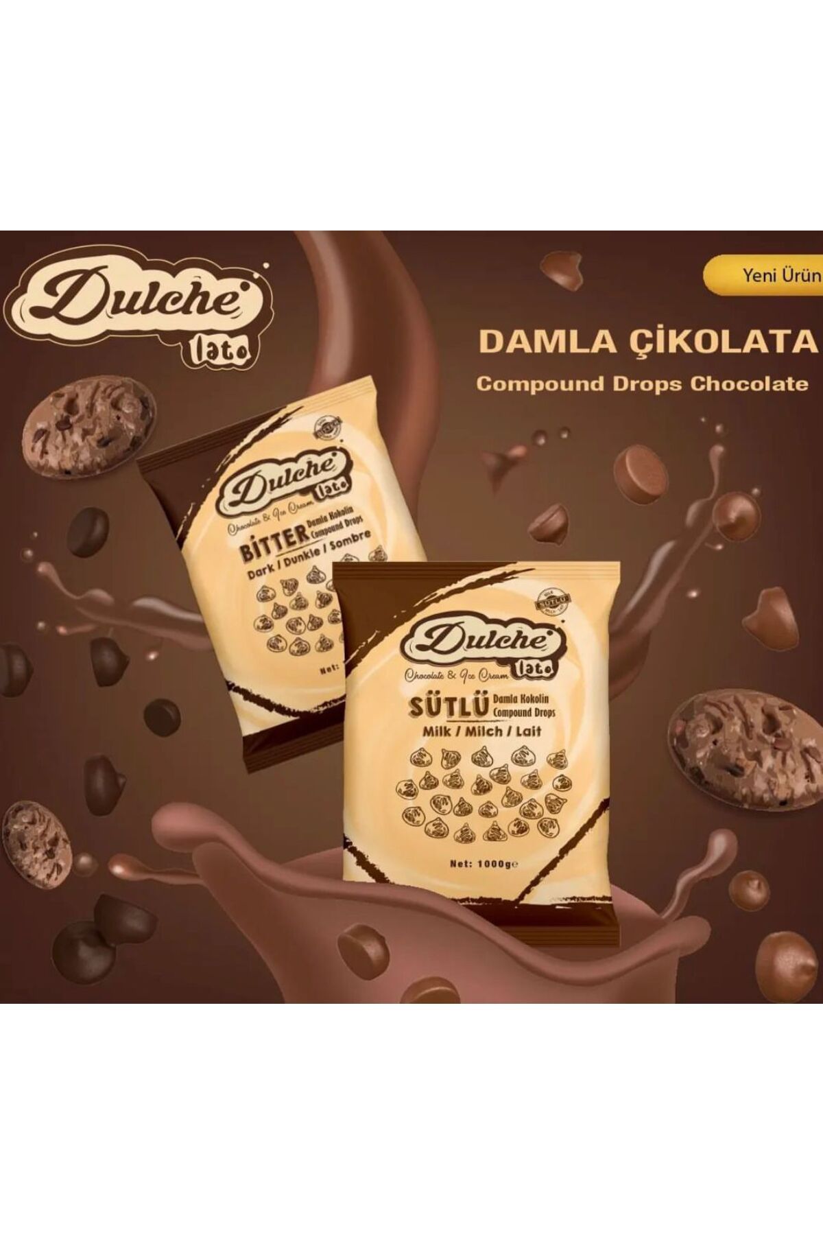 Global Dulchelato Sütlü Damla Çikolata 1Kg