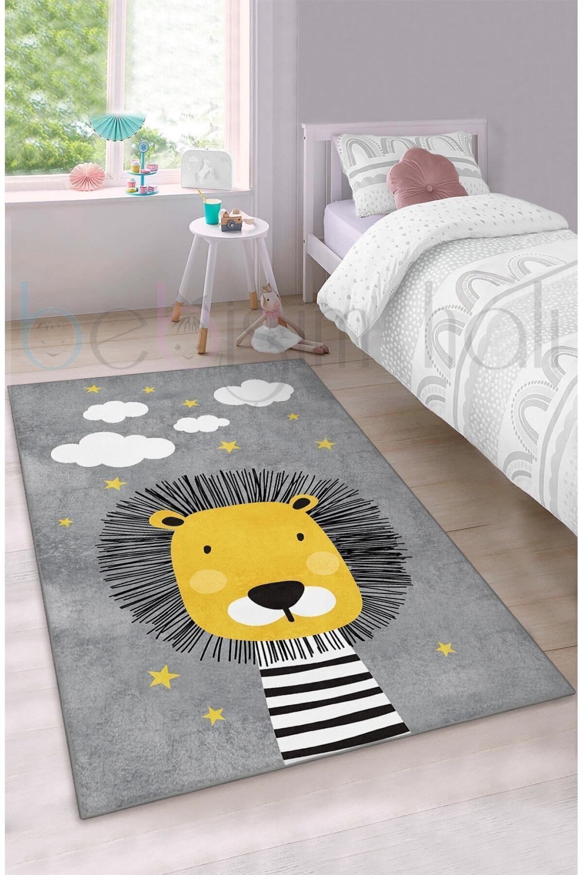 Bebişim Halı Bh1283 Sevimli Aslan Çocuk Odası Halısı fotoğrafı 2 (önizleme)