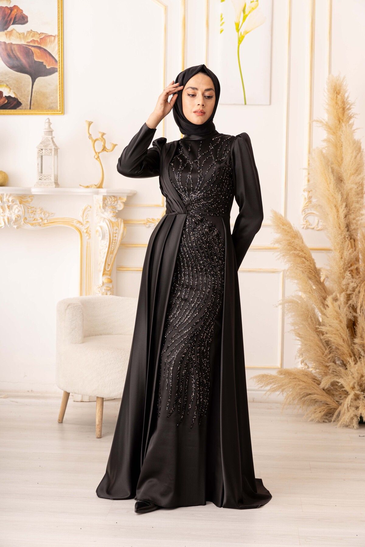 YILDIZ ABİYE TAŞLI BALIK MODEL TESETTÜR ABİYE (18480)