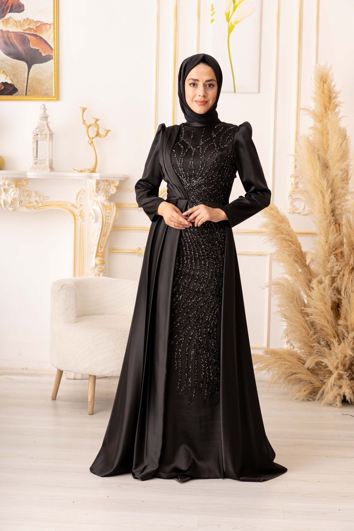 YILDIZ ABİYE TAŞLI BALIK MODEL TESETTÜR ABİYE (18480)